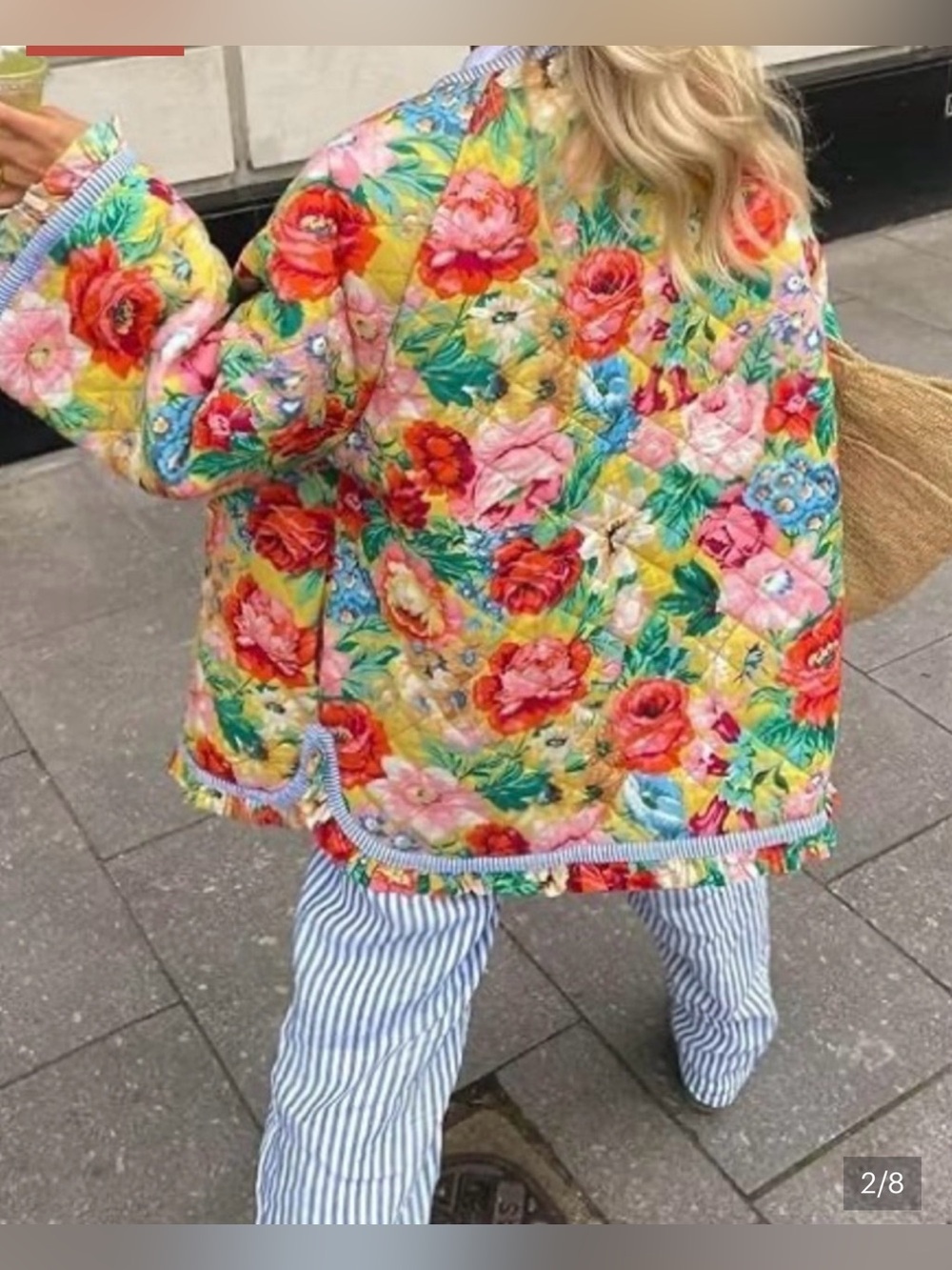 ✌️NWOT | Vibrant Floral Quilted Jacket - Colorful Garden Print | Oversized Small